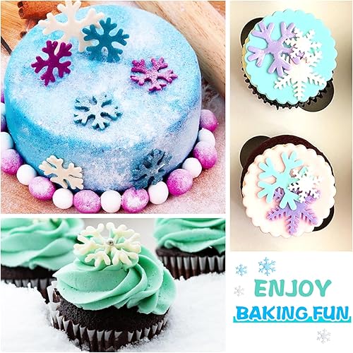 Miniatura 7 de Molde de silicona para fondant con temática navideña 3D, moldes para tartas de azúcar de copo de nieve, molde de decoración de pastel de chocolate