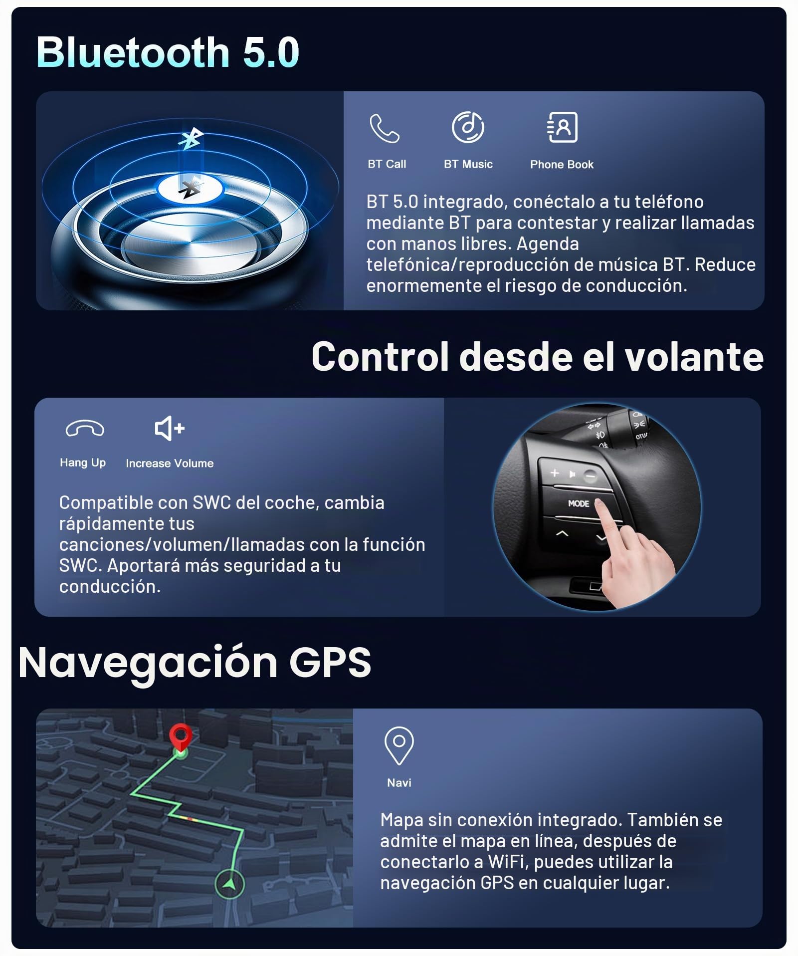 Radio Coche 10 Pulgadas IPS Pantalla Táctil 6GB + 128GB Android 15 con GPS Cámara Carplay WiFi SWC DSP para Volkswagen Passat B8 2015-2019