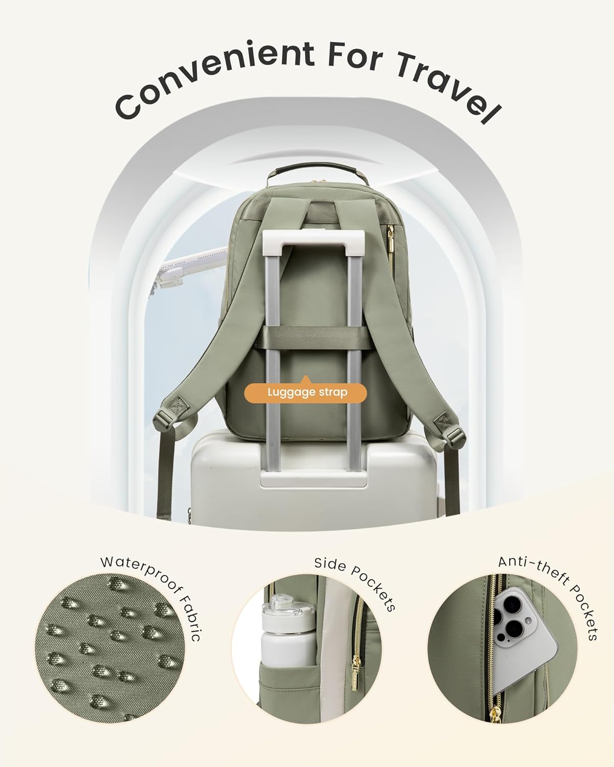 LOVEVOOK Laptop Backpack for Women, 17.3 Inch Work Business Backpack Purse for Teacher, Waterproof Nurse Bag College Bookbag for School, Casual Personal Item Travel Bag College Daypack - Image 4