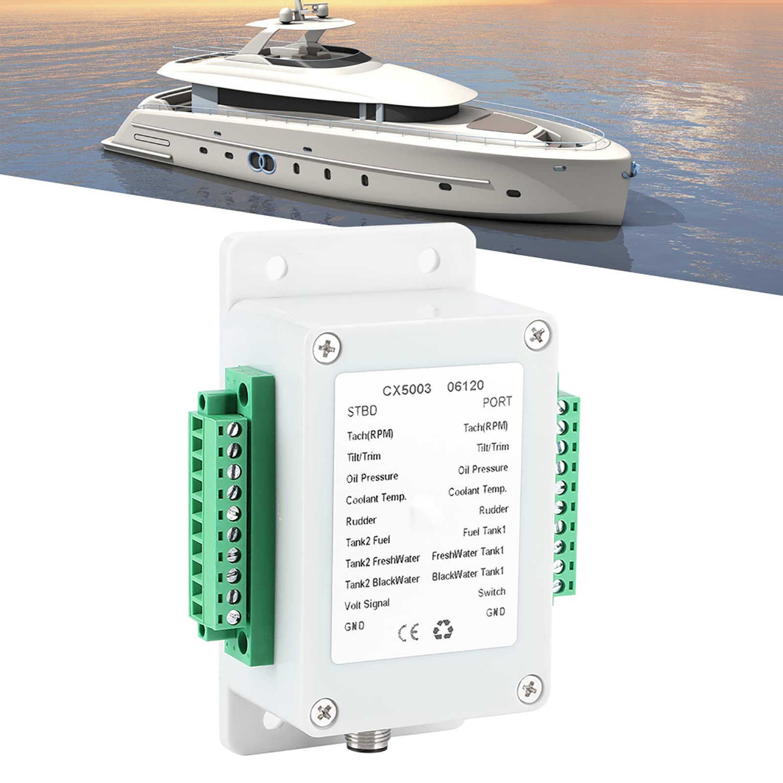 Adattatore Nmea 2000 Cx5003 Convertitore Nmea 2000 Parti ShipYacht Convertitore 9‑32 V Converti Sensore Singal in NMEA2000 IP67 Impermeabile per Yacht per Barche