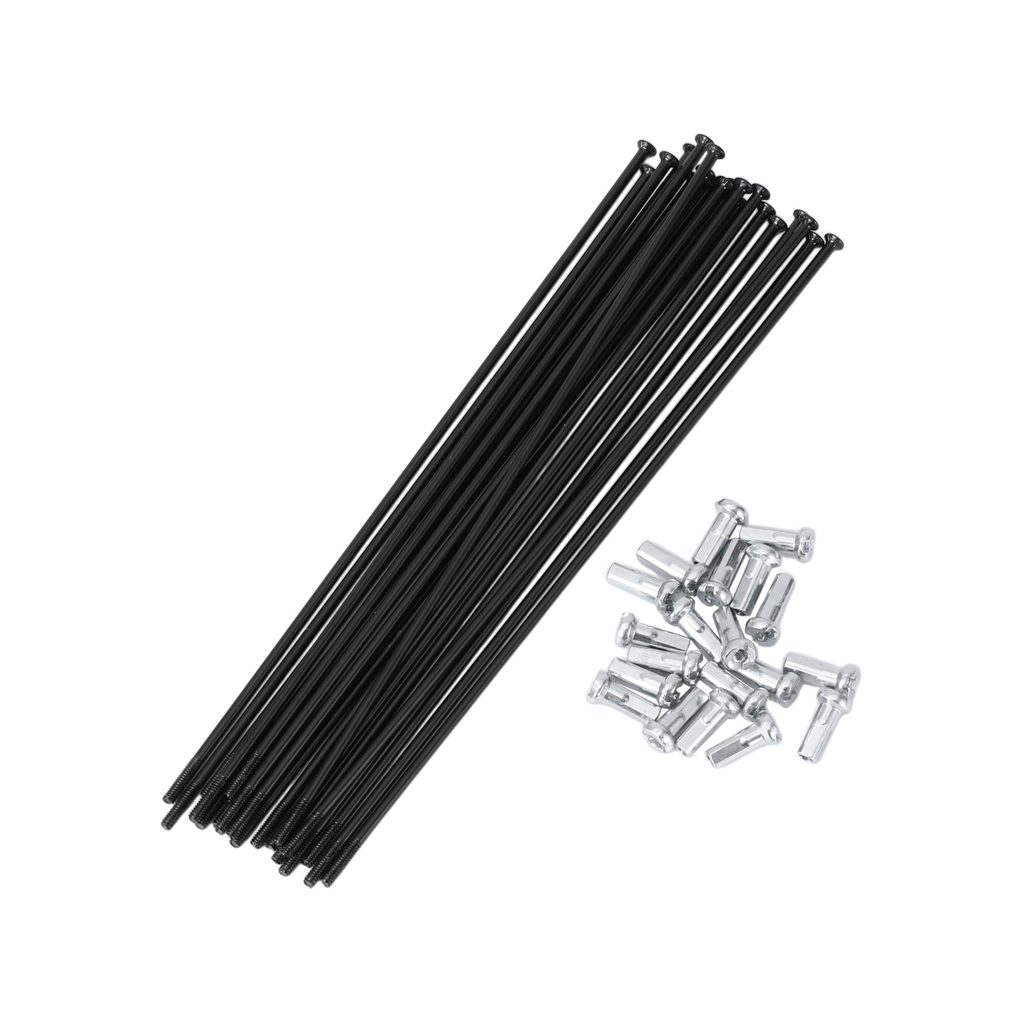 Motoforti 20 Set 14G Straight Pull Bicycle Spokes 143mm Straight Pull Bike Wheel Spokes Carbon Steel Black