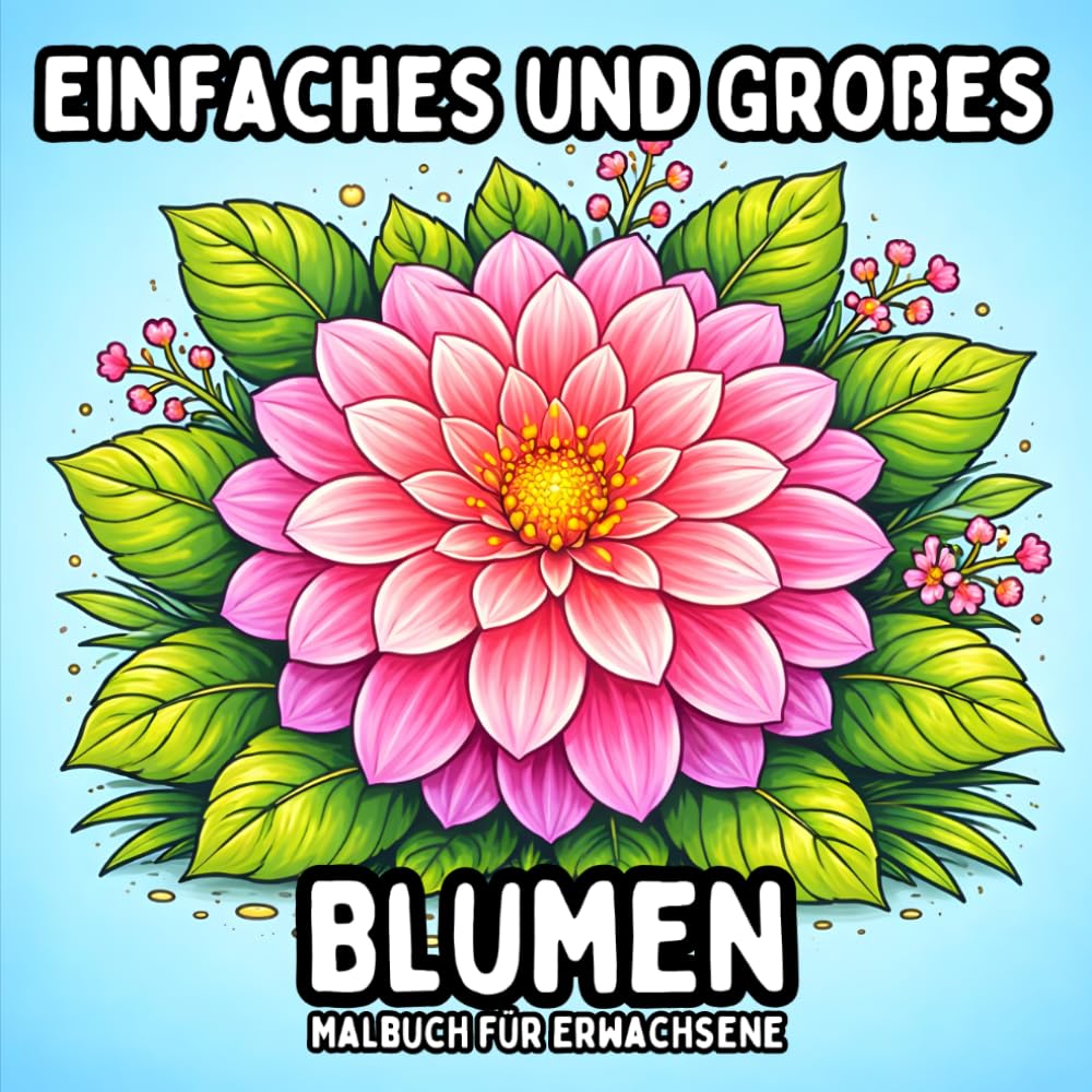 Einfaches und Großes Blumen: Malbuch für Erwachsene - Schöne und Einfache Blumenseiten zum Entspannenden und Kreativen Ausmalen