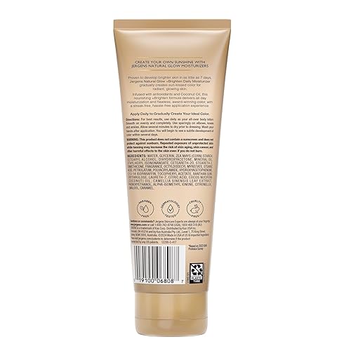 Miniatura 9 de Jergens Natural Glow - Loción corporal autobronceadora, para tono de piel claro a medio, hidratante diario con aceite de coco, vitamina E y