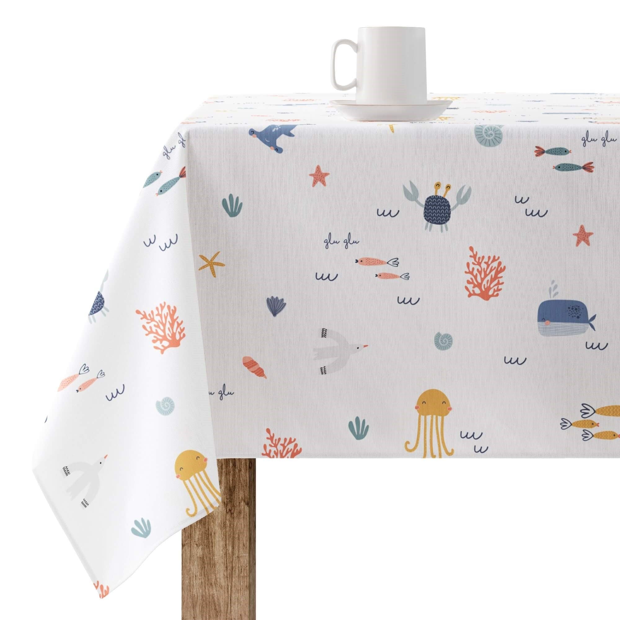Nappe en toile cirée 200x140 cm rectangulaire résinée antitache