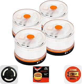 EXTRASTAR Luz de emergência Baliza V16 Homologada DGT com geolocalização, Baliza Carro Conectada DGT 3.0, Dados Incluídos até 12/2038, Pack 4 Unidades