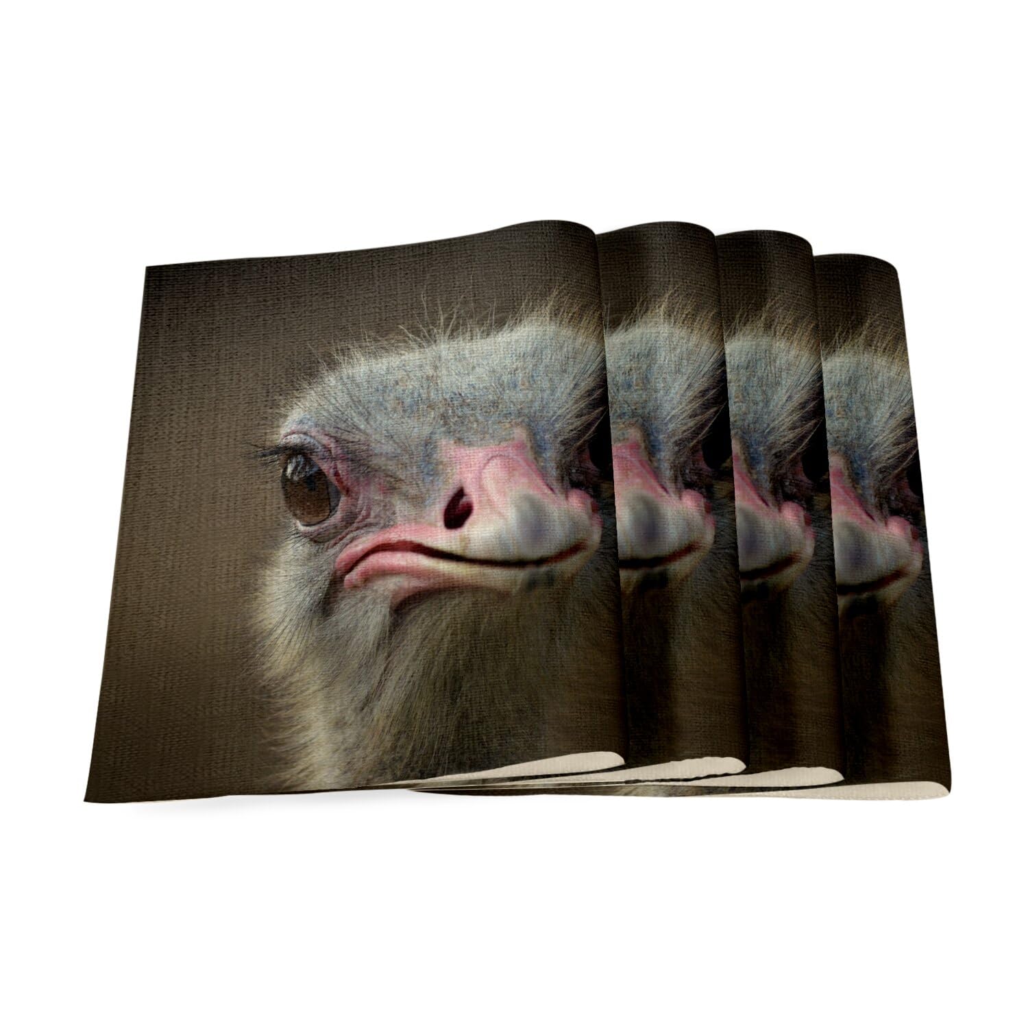 Set de table en lin autruche grand format 40x28.5 cm pour decoration de salle a manger nature