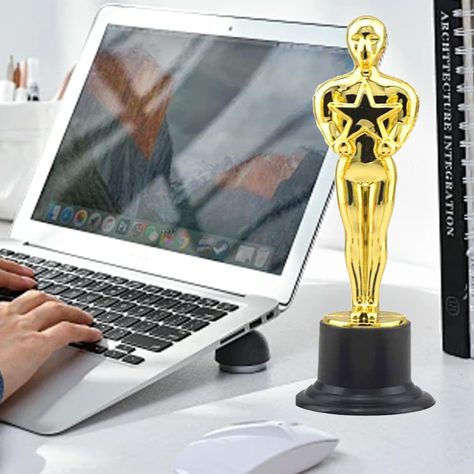 Trofeo de Oro Estatuas Plástico 8 Piezas 15 cm para Ceremonia de Premios Fiesta Deportiva
