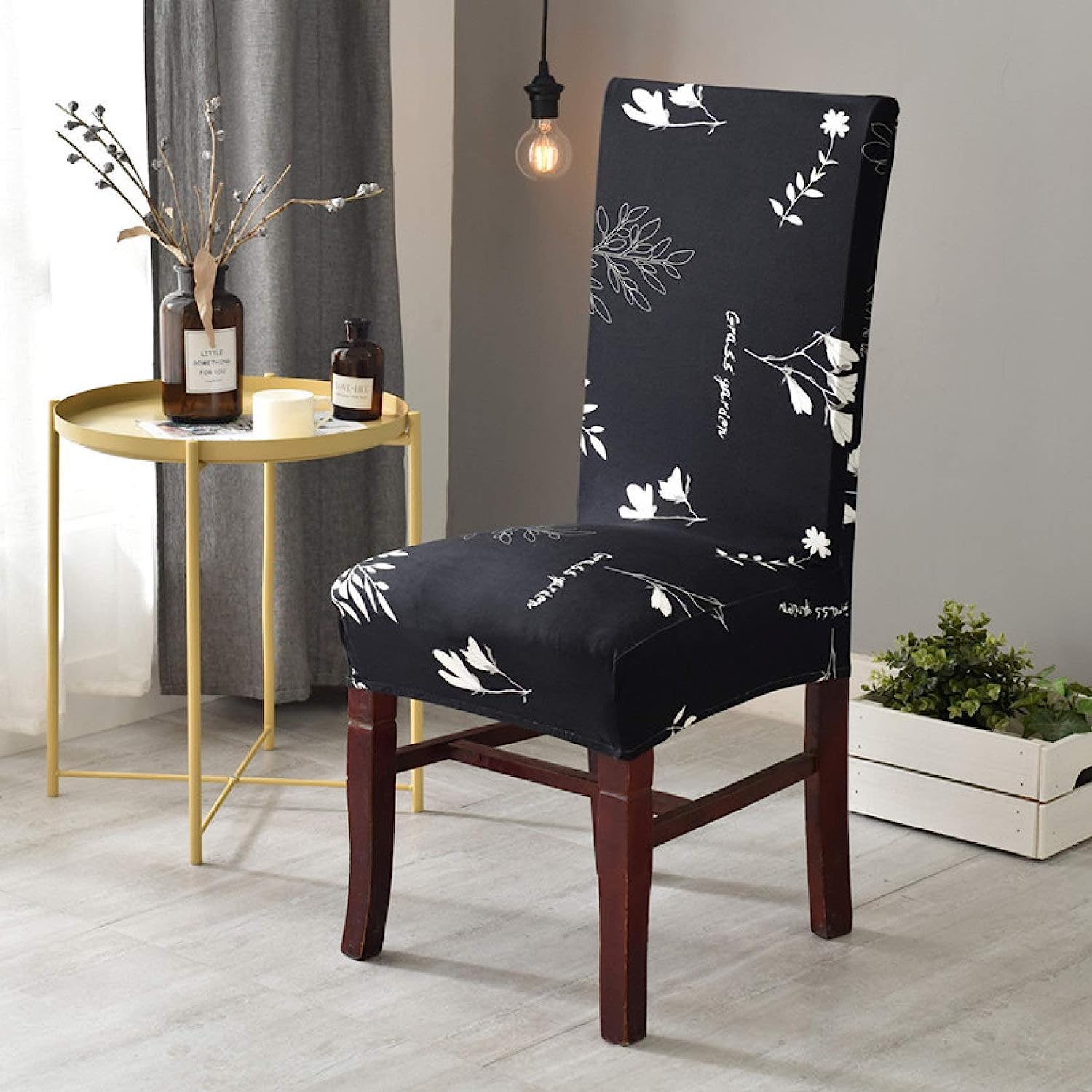 Maroon Flower Dining Chair Covers - 4 Pack -22