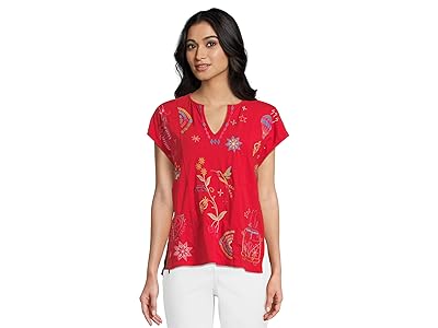 Johnny Was Easy Paneled V-neck T-Shirts - Loulia Women