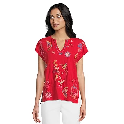 Johnny Was Easy Paneled V neck T Shirts Loulia Women
