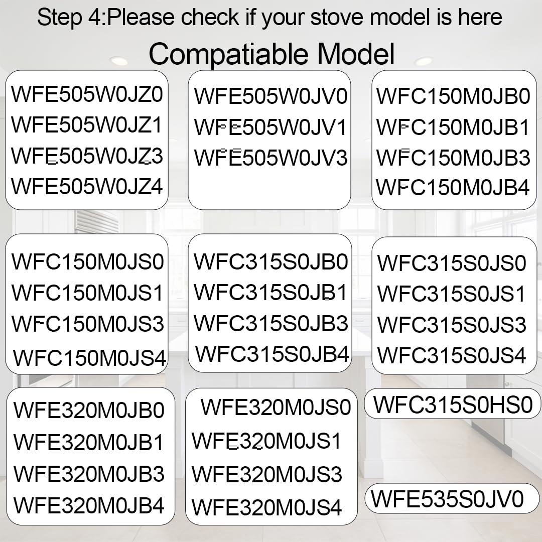 Sieri W11022718 knobs for Whirlpool WFE505W0JZ WFE505W0JV WFE535S0JV WFC150M0JB WFC150M0JS WFC315S0HS WFC315S0JB WFE320M0JB Electric Stove Replace W11158169.Please Check Fig.2 Before Ordering (4 PCS)