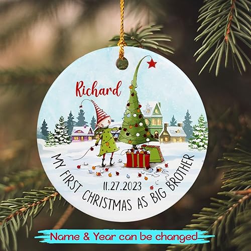 Miniatura 8 de Adorno de Navidad con texto en inglés My First Christmas As Mom, adorno personalizado para árbol de Navidad para mamá y bebé, regalo para mamá