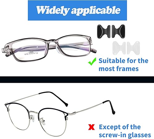 Miniatura 6 de Almohadillas de nariz adhesivas de silicona suave antideslizante para marcos de plástico, anteojos y gafas de sol, 12 pares transparentes de 0.069