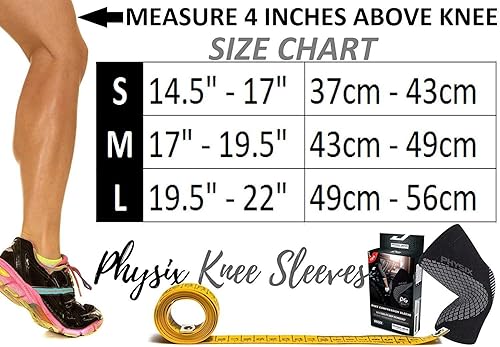 Miniatura 20 de Physix Gear - Rodillera de compresión para hombres y mujeres, la mejor rodillera de compresión para caminar, correr, gimnasio, baloncesto,