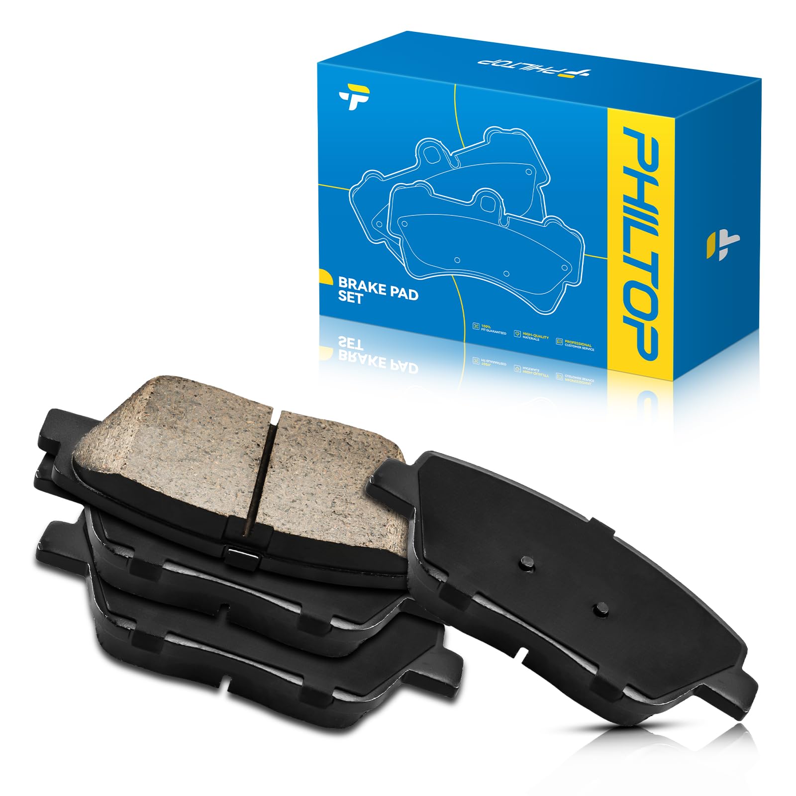 PHILTOP Ceramic Front Brake Pads For Kia Optima 2011-2016, 4 Pcs replace # D1444