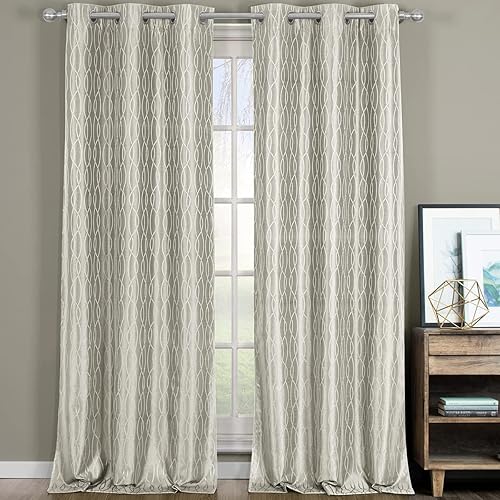 Miniatura 6 de Royal Hotel Bedding Voyage - Paneles de cortina opaca para ventana con ojales superiores, juego de 2 paneles, 38 x 96 pulgadas cada uno