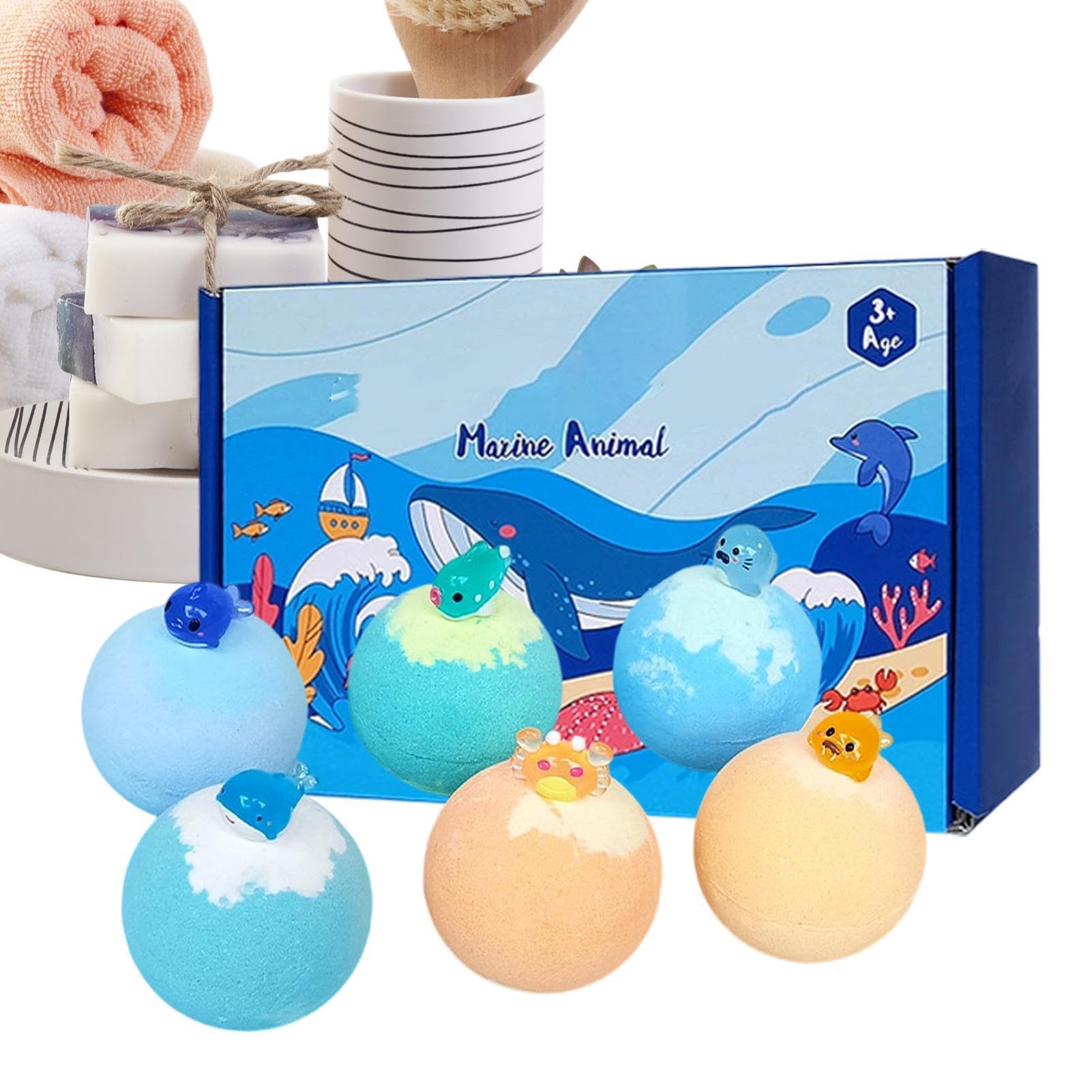 Palline da Bagno 6 Pezzi Divertenti Con Giocattolo Interno