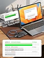 Vista 2 de AINOPE Cable de disco duro externo de 10 Gbps Micro B a USB C para disco duro externo USB C a Micro B, cable trenzado de nailon para MacBook