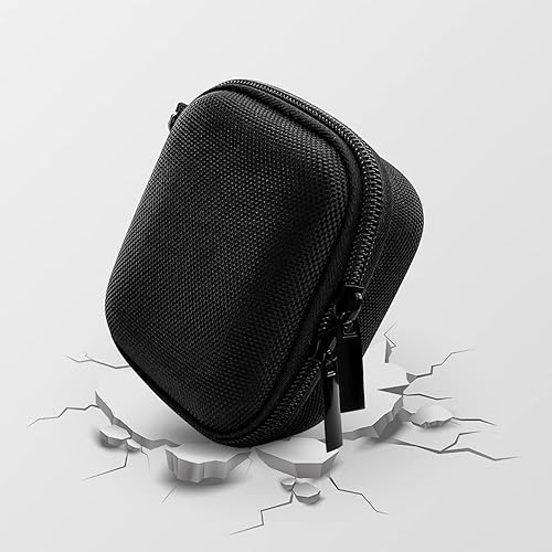 Miniatura 3 de Geiomoo Estuche rígido para auriculares EVA, cubierta de almacenamiento portátil con mosquetón y correa (negro)