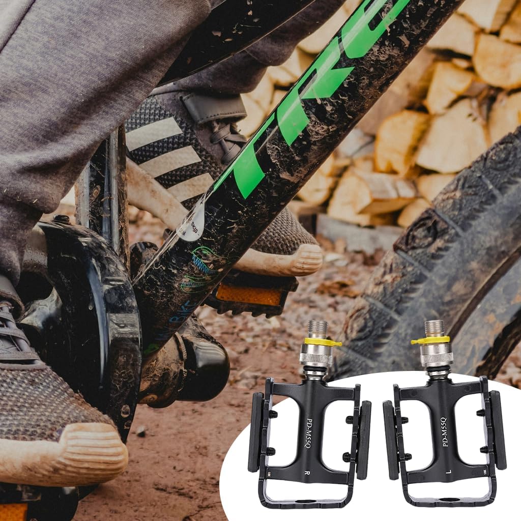 Quick-Release Folding Bike Pedals, Aluminum Alloy Bearing Pedals for Mountain & Folding Bikes, Anti-Slip Design, Durable & Lightweight