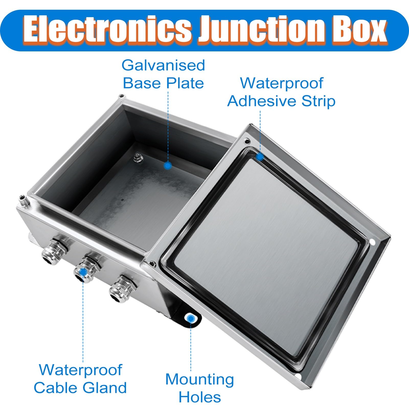 Caja Electrica Exterior Caja Eléctrica Exterior De Pared, Impermeable, De 2, 3 Y 4 Vías, para Cajas De Conexiones Pequeñas Y Adaptables, De Acero con Tira De Sellado.(55x35x10cm)