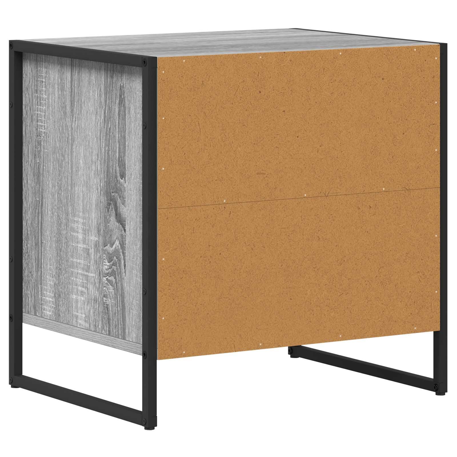 Comodino Sonoma 50 × 39,5 × 50 cm legno con cassetto, gambe in acciaio inox, moderno tavolo laterale per camera da letto e soggiorno