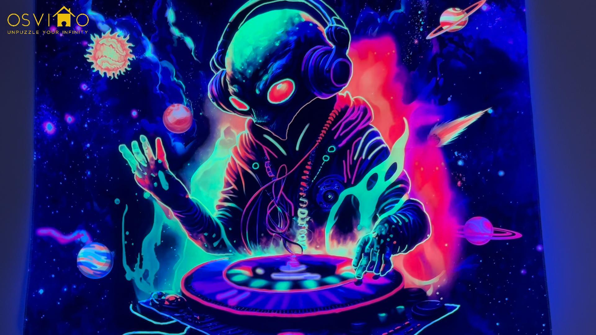 Amazon.com: OSVINO Blacklight Alien Tapestry 90