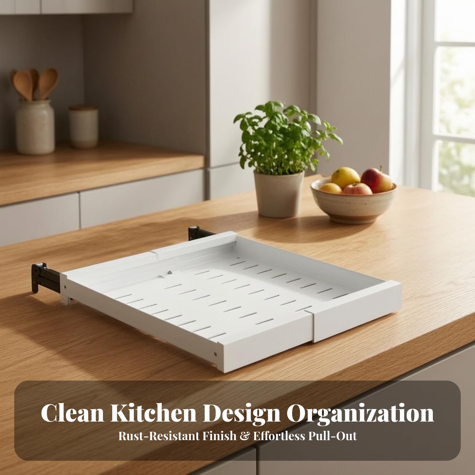 Milageto rüstbar Schrankauszug | Platzsparendes Design, Küchenregal mit Auszug, Mehr Stauraum, Vorratsschrank-Einsatz, für Küche, Speisekammer