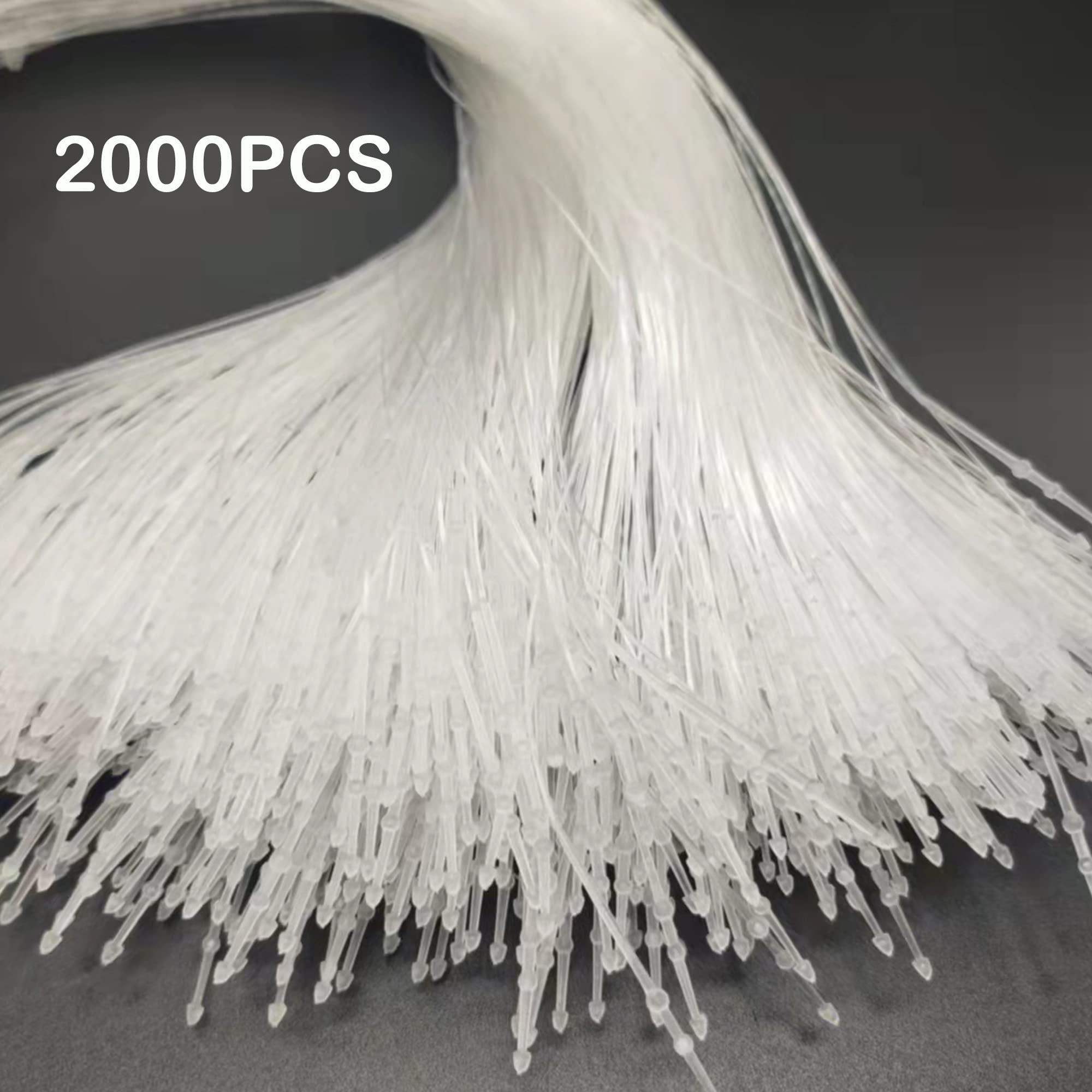 2000 Pezzi fili di sicurezza 230 mm Fissaggio per Cartellino del Prezzo in Plastica Anello per Perni di Bloccaggio a Scatto etichette in plastica per etichette di sicurezza (trasparente)