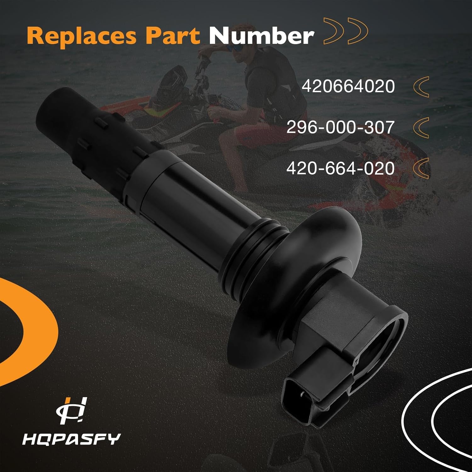 Ignition Coil Pack (3pcs), Compatible with 2002-2016 SeaDoo 4-TEC/RXT 260/215, GTX 155/215/255/260, RXT 215/255/260, GTR 215, GTI 130/155, RXP 215, Replaces# ‎420664020, 296000307