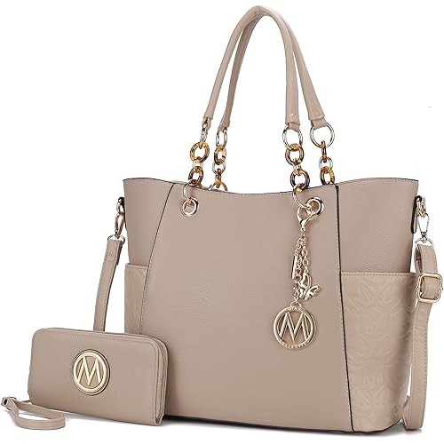 MKF Collection Tote Bag for Women, Handbag Set with Wallet-Top-Handle- Vegan Leather Purse