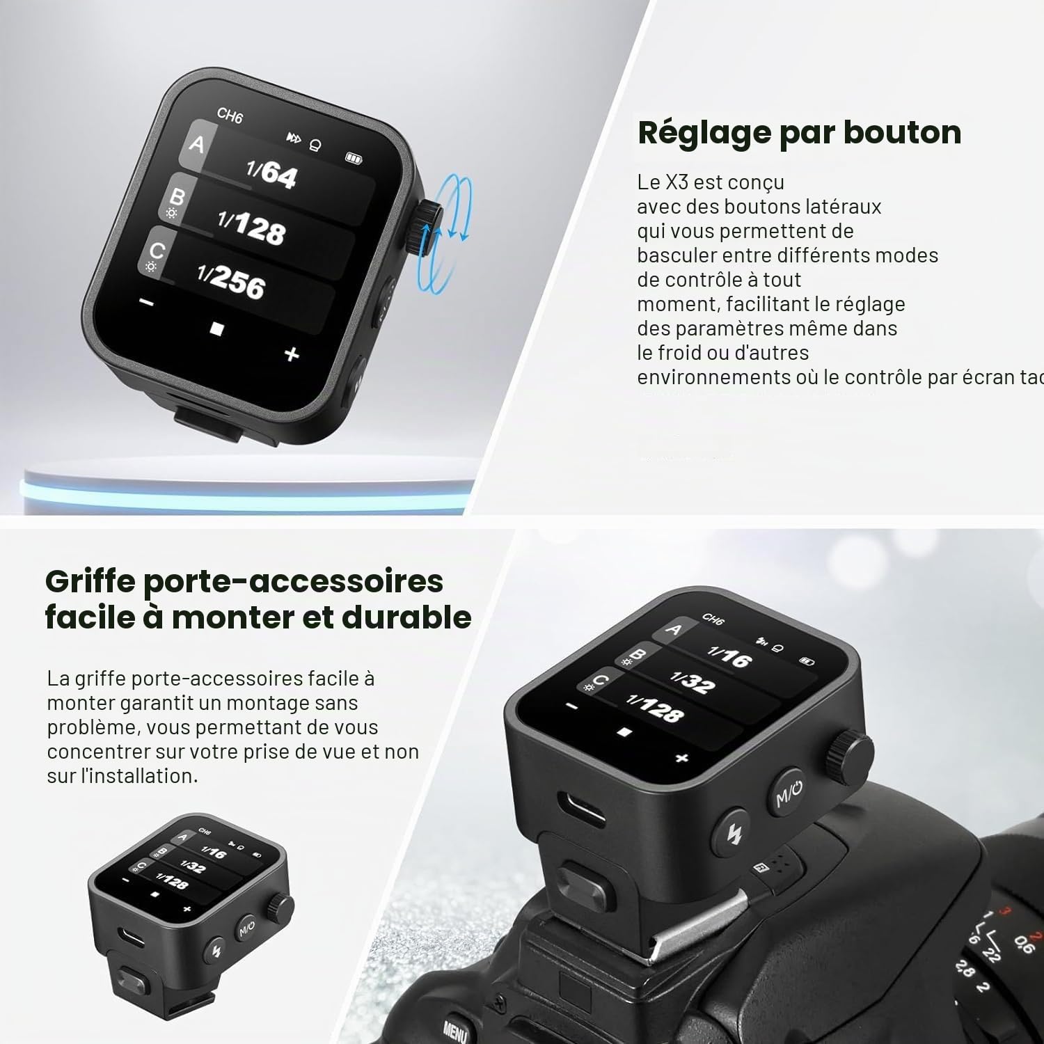 Godox X3C X3 C X3-C TTL Déclencheur de Flash sans Fil Compatible avec Appareil Photo Canon, transmetteur de Flash à écran Tactile OLED (Mise à Niveau X2T-C/Xpro-C/XProII-C)