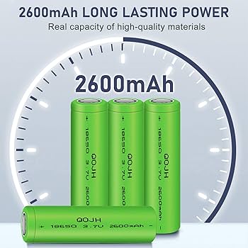 Amazon.com: QOJH 18650 Flashlight Rechargeable Battery, 3.7v Amazon.com: QOJH 18650 Flashlight Rechargeable Battery, 3.7v