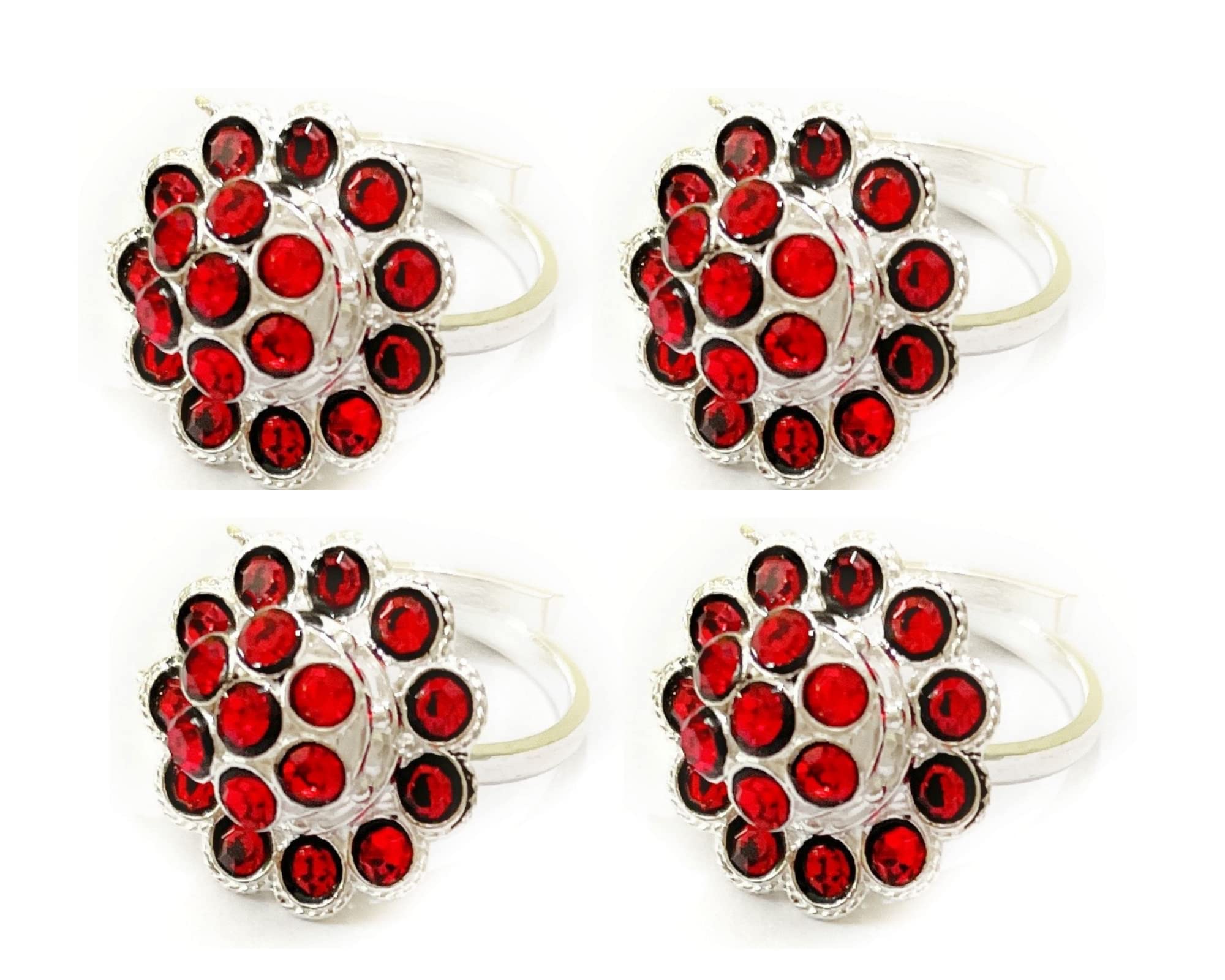 SMARNN Silver Color Metal Red Zircon Toe Ring Bichiya Set Combo (Pack of 4) (B07QM13LC5) Amazon Price History, Amazon Price Tracker
