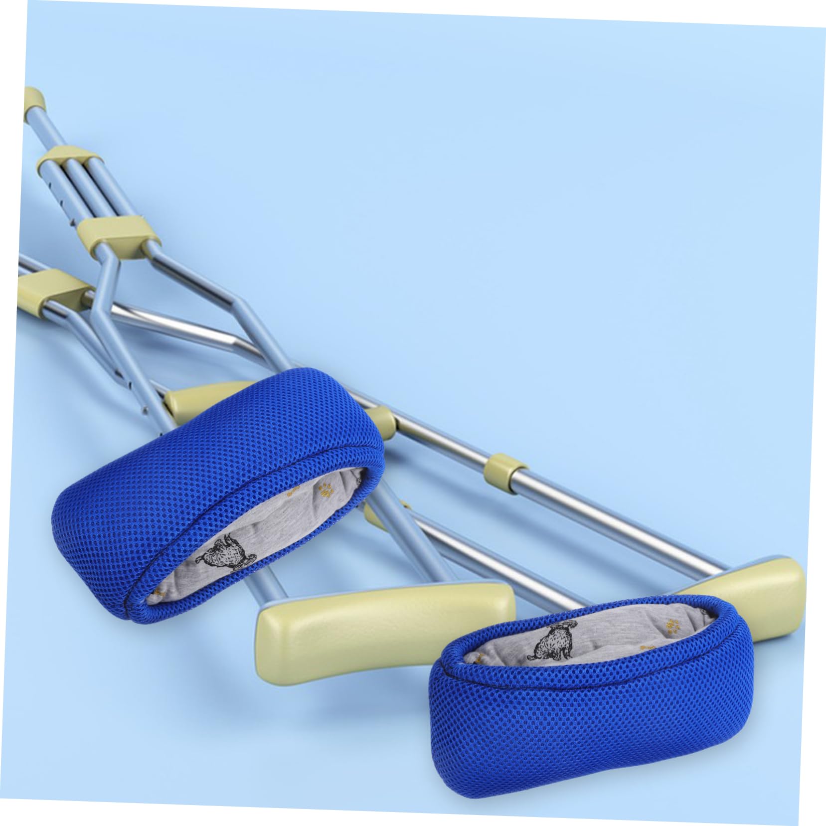 Almohadillas para Muletas Axilares 1 Par Algodón Esponja Azul