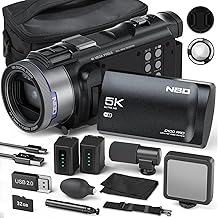 5K 48MP Camcorder Video Camera - 16X Zoom, WiFi, 3" 270° IPS Screen, Autofocus & Anti-Shake, with 32GB Card & Mic, 2 Batteries, Vlogging Camera Recorder for YouTube Photography MC-US-D110-BB-N5-A-2512