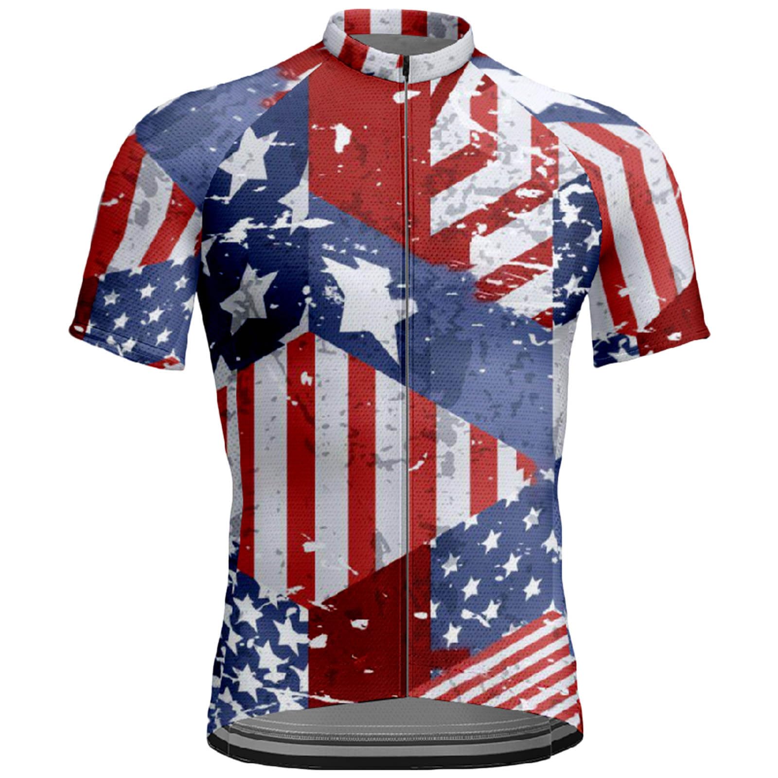 Genericmens Cycling Jerseys Short Sleeve Bike Shirt American Flag