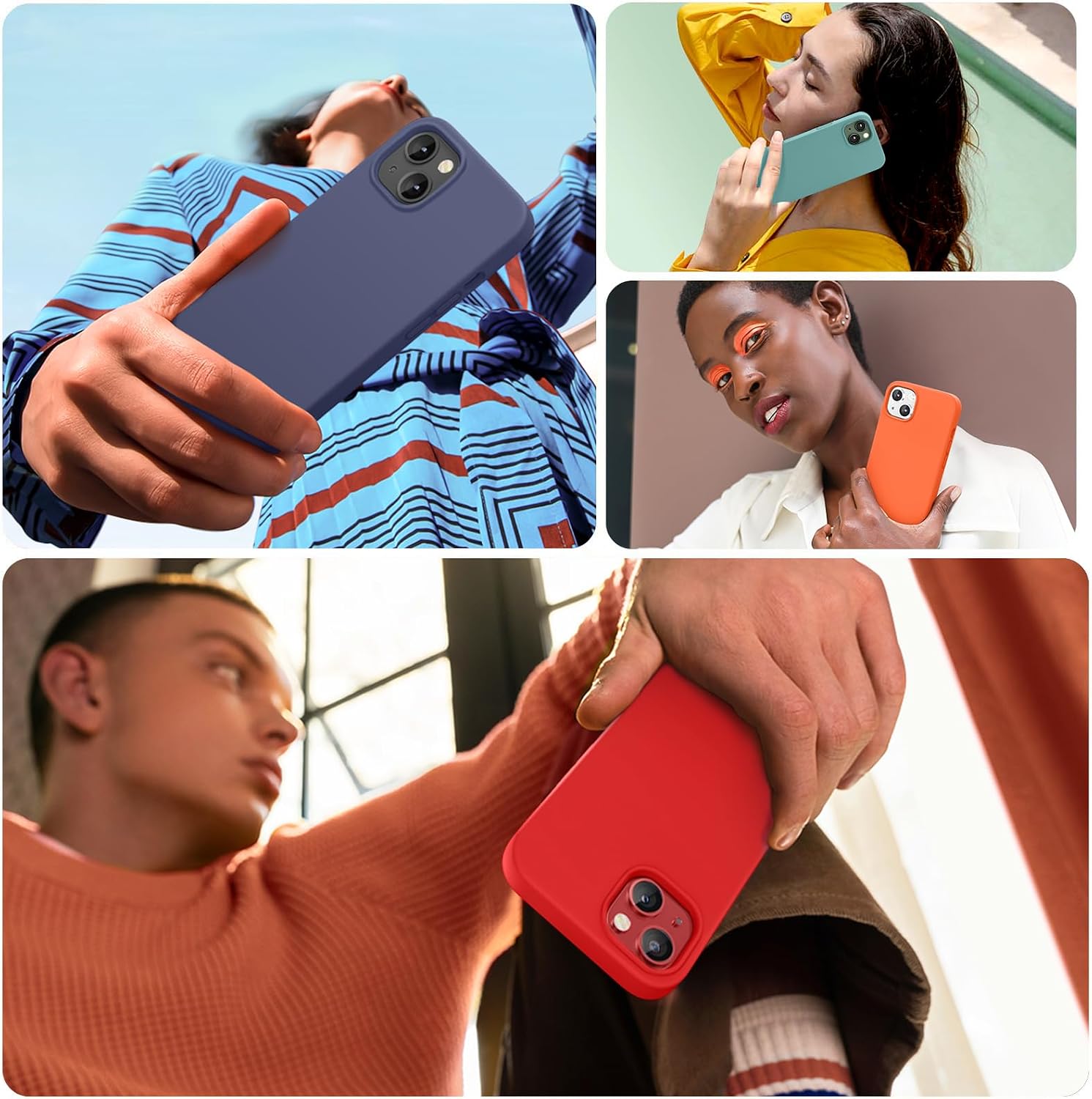 Miracase Designed for iPhone 13 Case, [Soft Anti-Scratch Microfiber Lining], Shockproof Liquid Silicone Rubber Phone Cover Case for 13 6.1 inch, Red