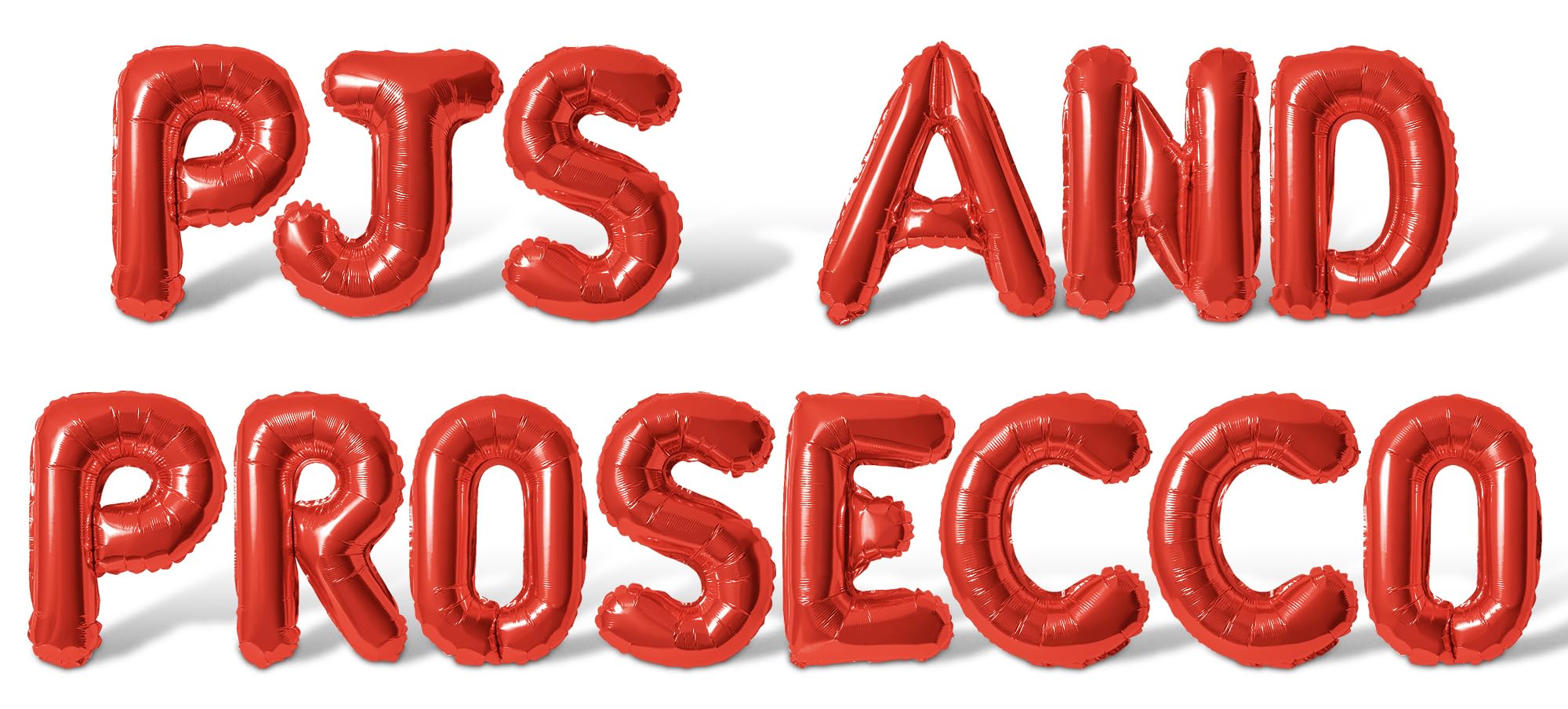 Letter Balloons - PJS AND PROSECCO 16" Inch Alphabet Letters Foil Mylar Balloon Bachelorette Party Banner (Red)