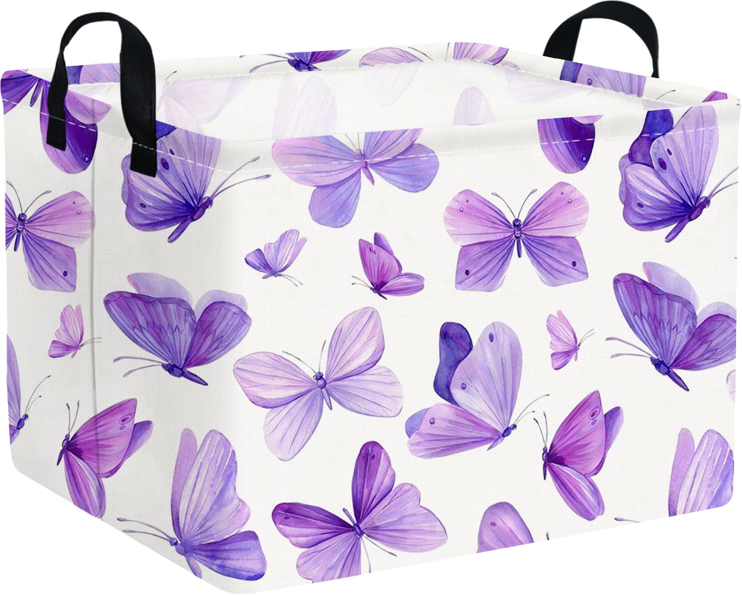 Rectangular Purple butterfly basket,Girls Storage Bin Organizer,Baby Storage Basket,Kids Storage Baskets for kids Bedroom,Gift bin,Butterflies house Decor,Gift baskets(Purple butterfly)