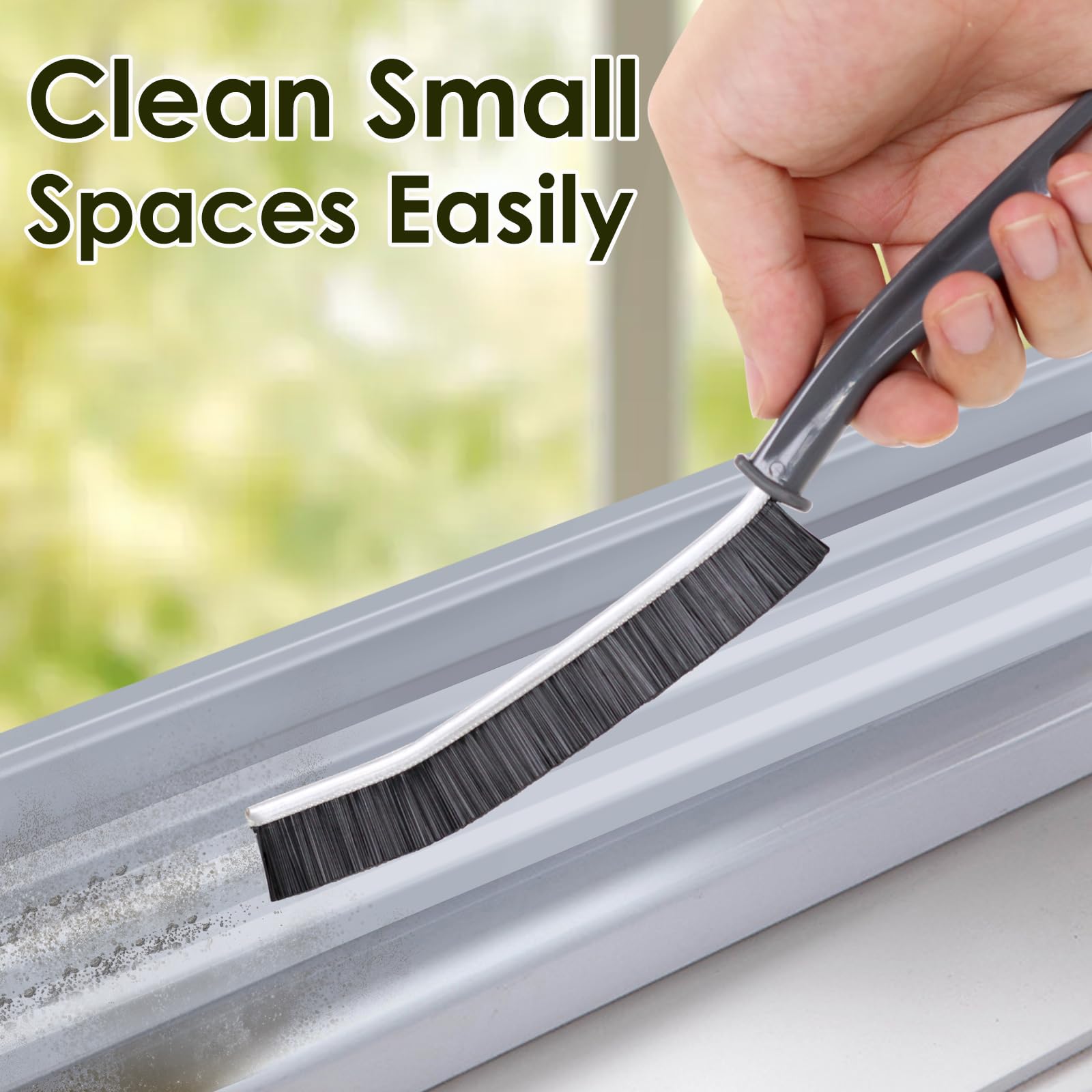 Saizone 2-Pack Hard Bristle Crevice Cleaning Brushes - Triangular Shape For Grout, Tiles, & Tight Spaces - View #2