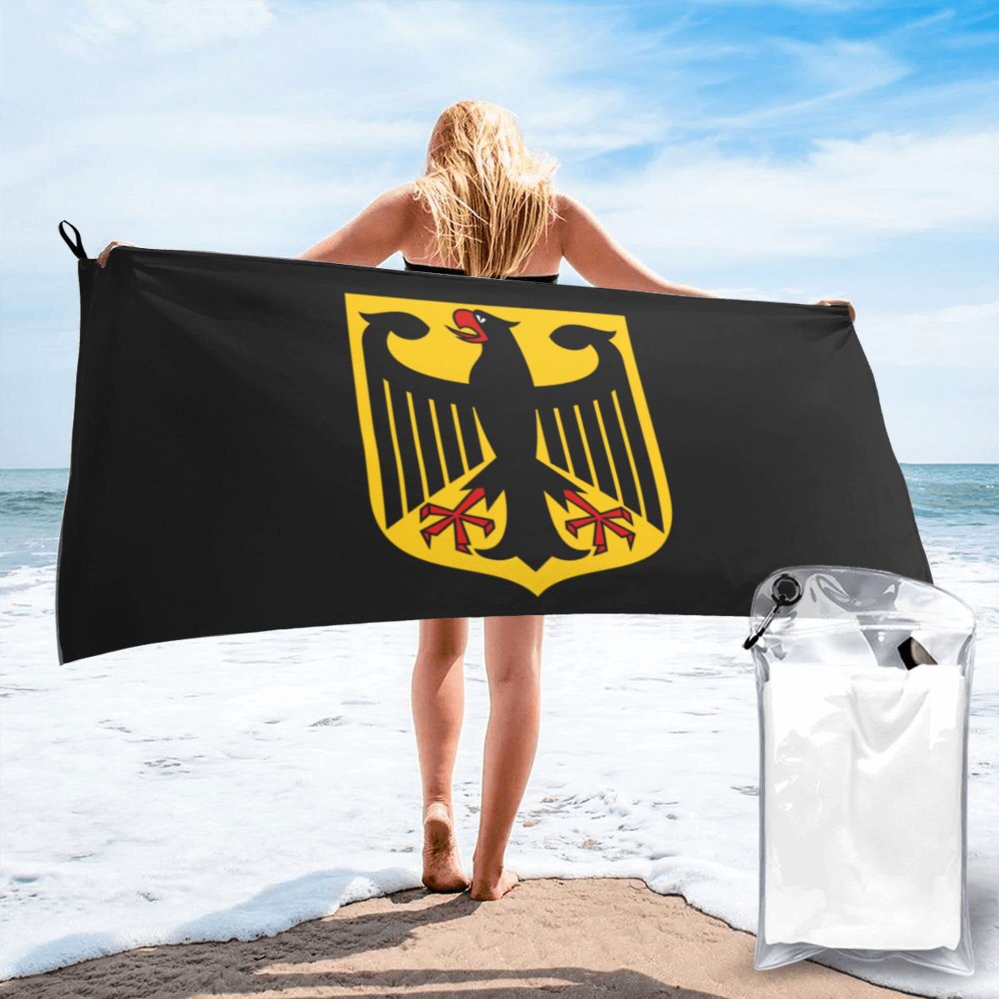 Lsjuee National Emblem ofany Microfiber Beach Towel-Quick Dry Oversized Towels Blanket for Travel Pool Camping