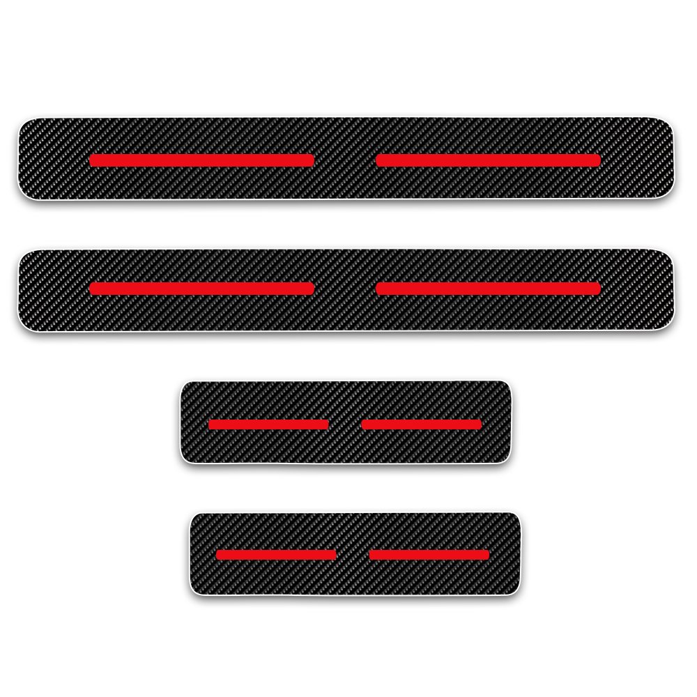 for Outback for SUBARUester BRZ XV Crosstrek Levorg WRX Door Sill Scuff Welcome Pedal Protect Carbon Fiber Stickers Red 4Pcs