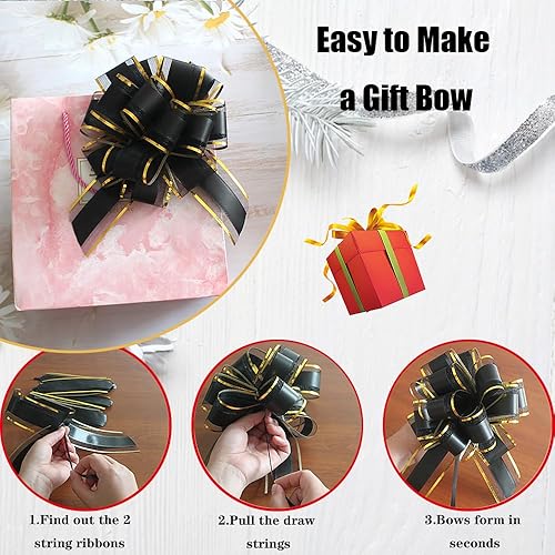 Miniatura 26 de 6 lazos de tracción de 6 pulgadas para regalo, fiesta, cumpleaños, vacaciones, regalos de flores Rosa