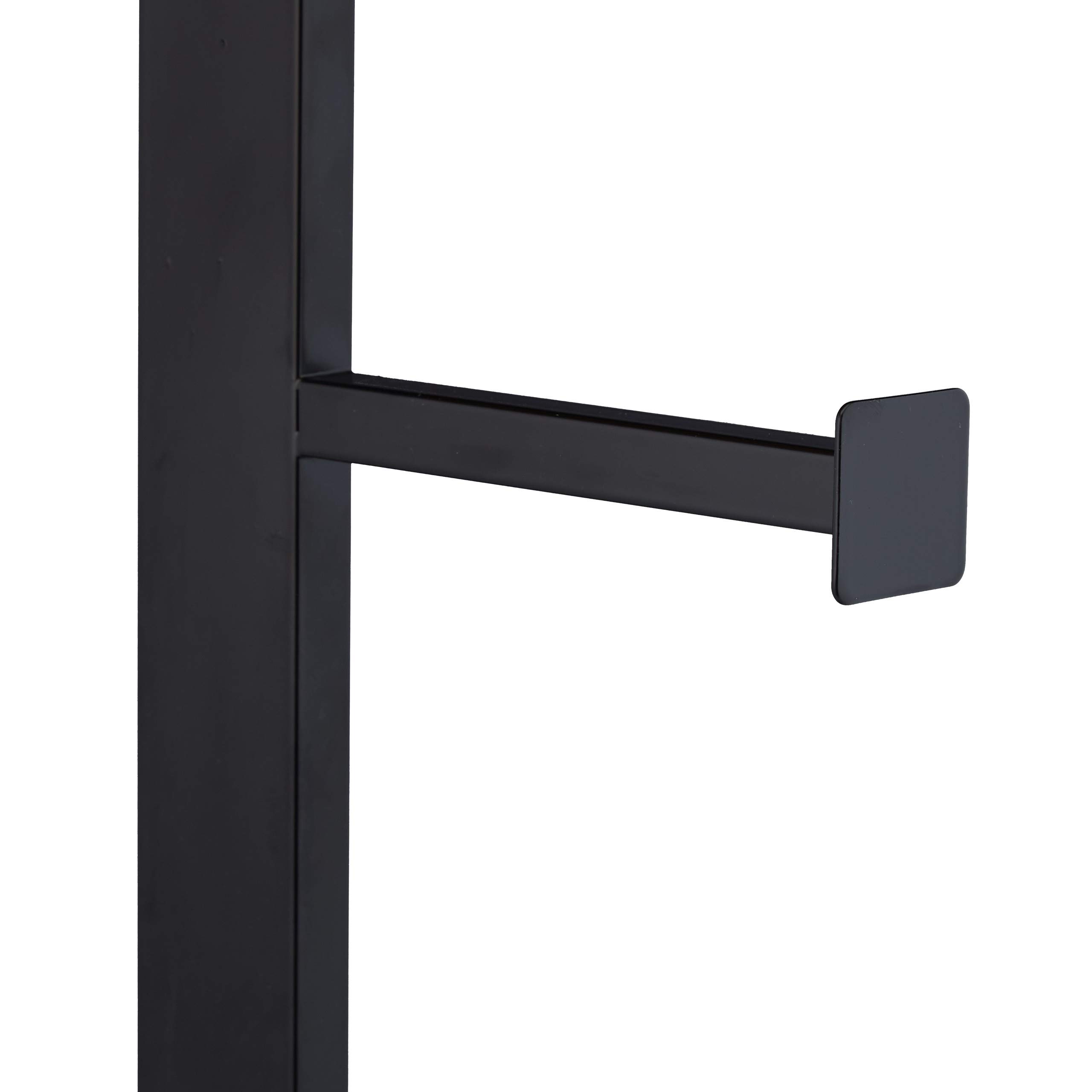 Relaxdays Piantana da Bagno con Ripiano, Design Moderno, Porta Rotolo, Portascopino, Misure HxLxP: 73 x 25 x 20 cm, Nero