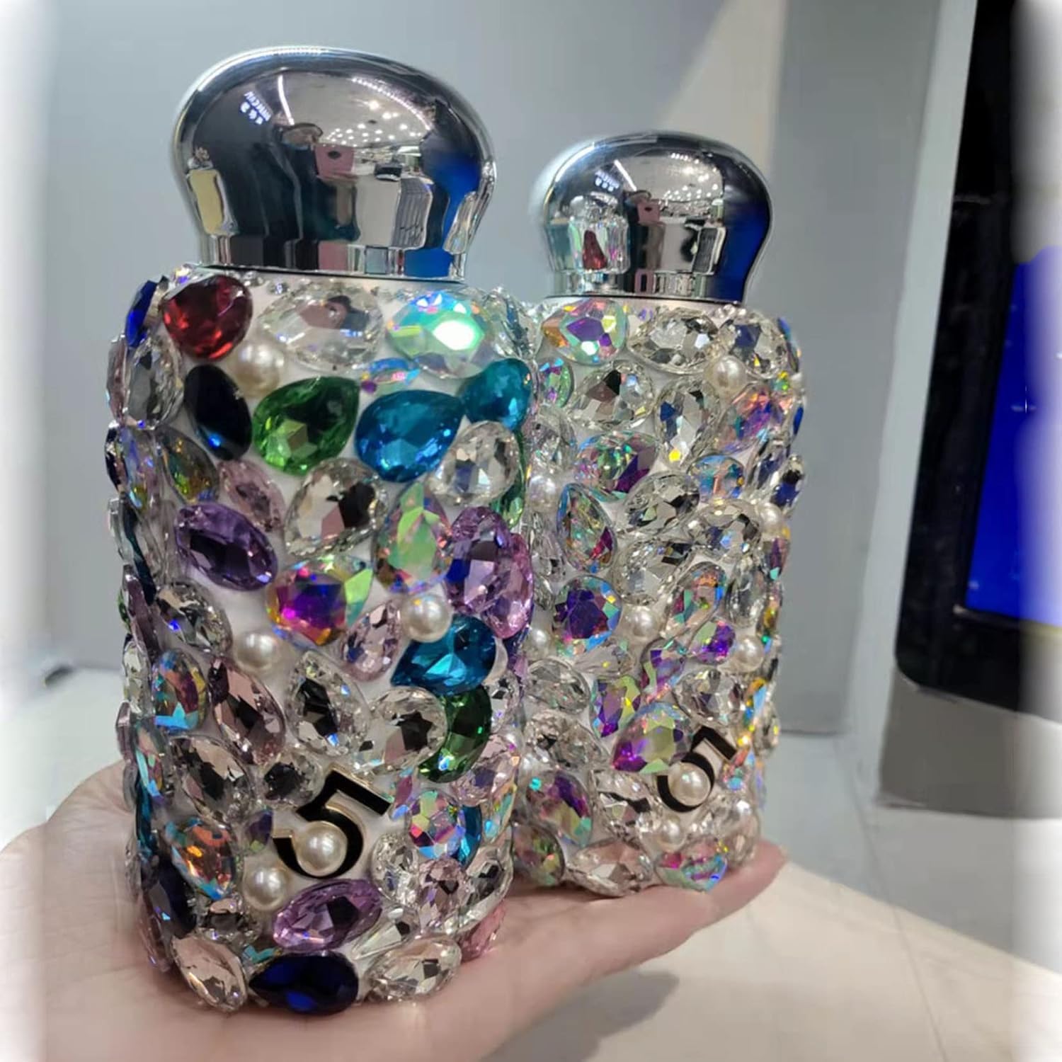 Diamentowa termos, butelka termiczna, kubek termosowy Kubek podróżny Bling Rhinestone Shinning Butelka na wodę Diamentowa kolba ze stali nierdzewnej Butelka próżniowa do domu