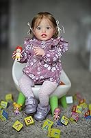 Vista 6 de Muñeca de bebé realista Reborn de 24 pulgadas con aspecto real de silicona realista para bebés de cuerpo suave con peso para niños pequeños a partir