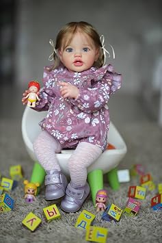 Realistic Reborn Baby Doll 24 inch Toddler Girl Look Real Lifelike Silicone Babies Soft Body Weighted Doll for Toddler Children Age 5+ Year Old Girls