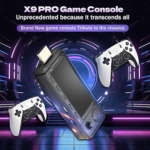 Miniatura 5 de X9 Pro Retro Game Stick 4K, consola de juegos precargada, 60000+ juegos clásicos, 64+ simuladores, controladores inalámbricos 2.4G, juegos de TV