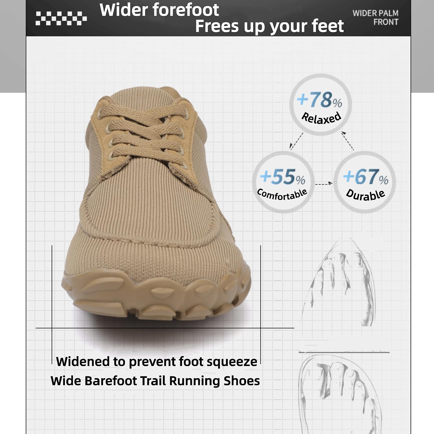 Barefoot Shoes for Men Wide Barefoot Trail Running Shoes Men's Minimalist Hiking Footwear,New Model for Gym Training,Outdoor Sports & Daily wear